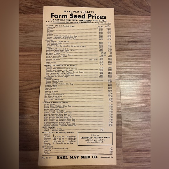 Wall Decor Vintage 195s Earl May Seed Co Advertisement Poshmark
